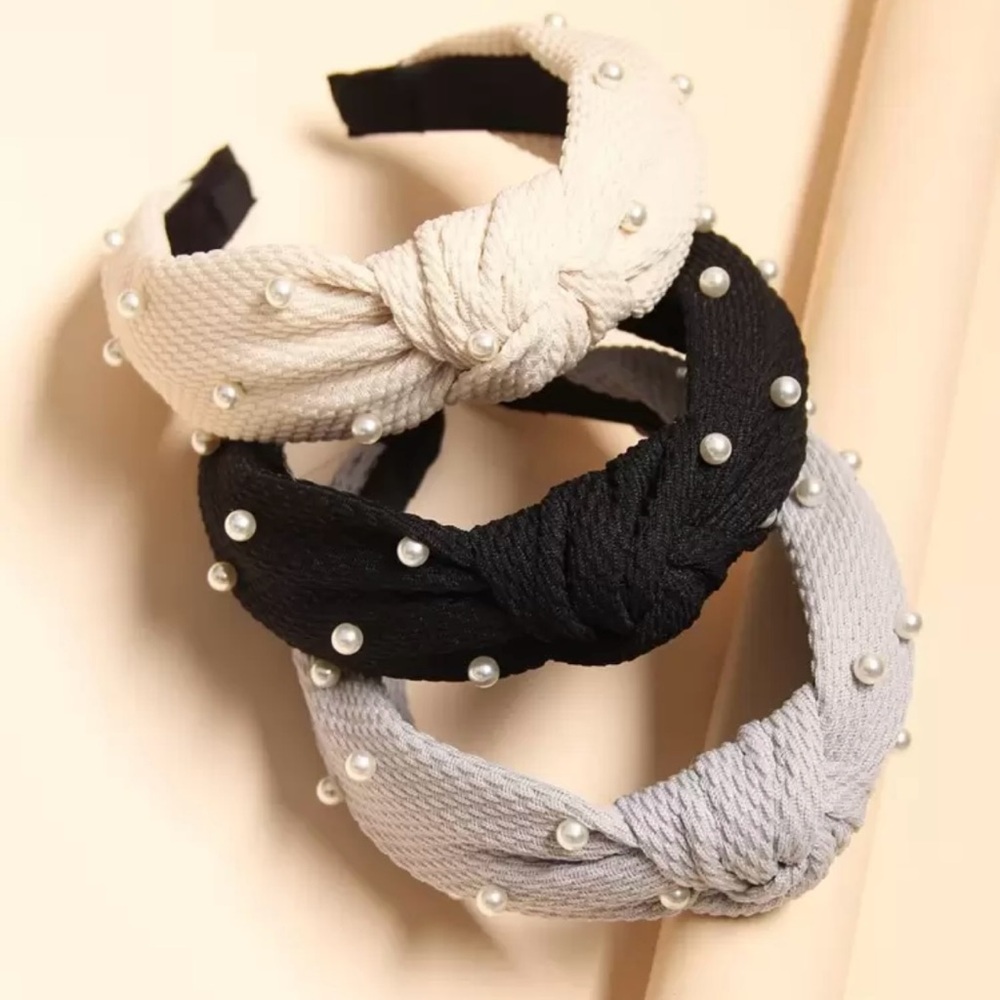 3pcs Faux Pearl Decor Hair Hoop